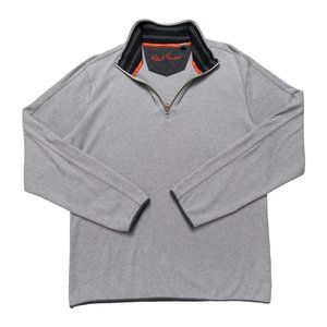 Robert Graham 1/4 Zip Pullover Sweatshirt Mens Size Medium Gray Mock Neck